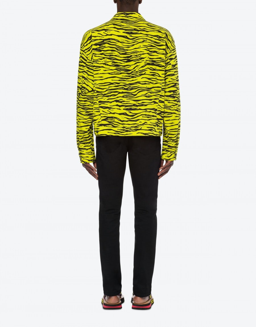 STRETCH GABARDINE TIGER PRINT JACKET - 3