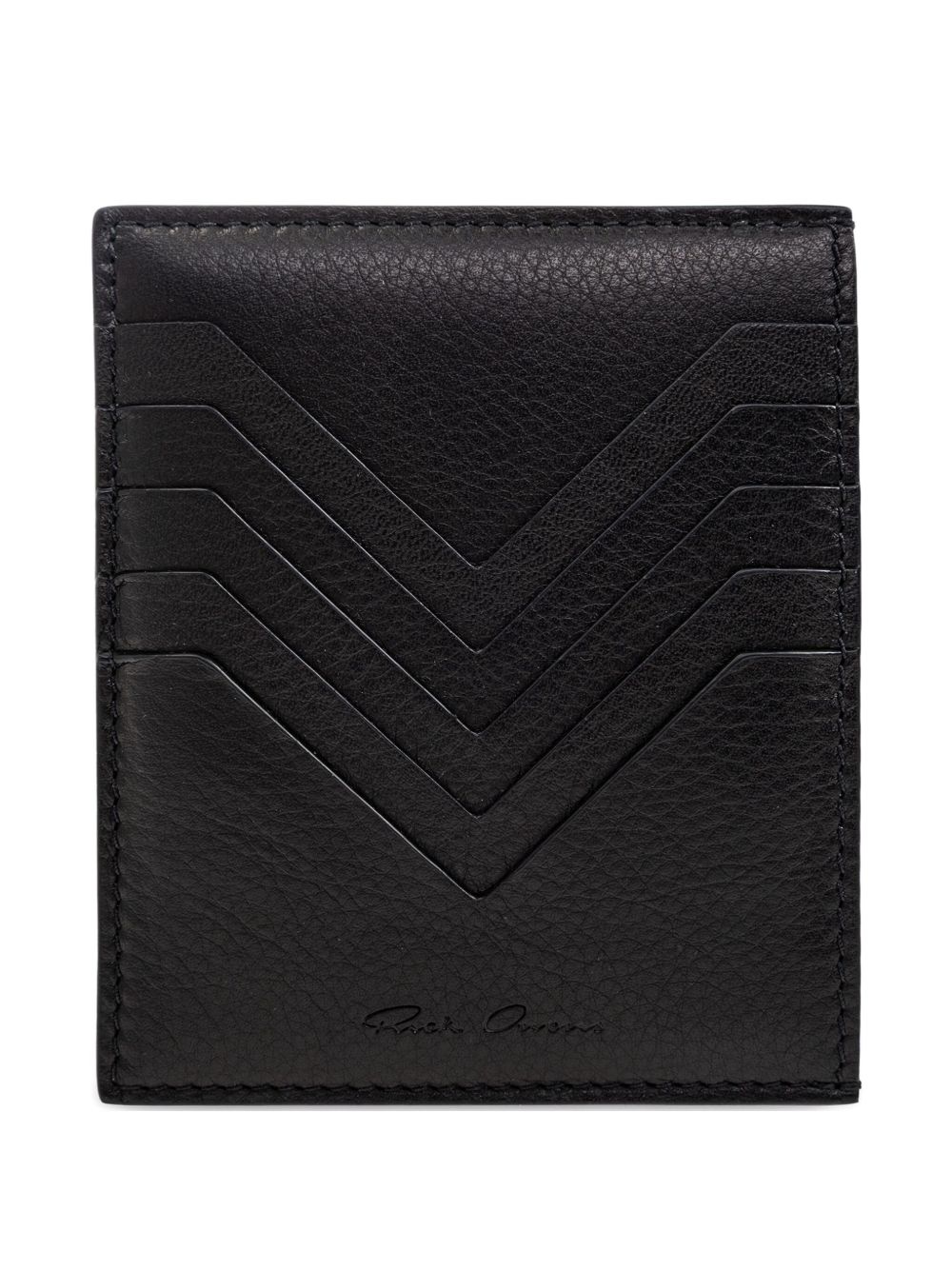 chevron-detail leather cardholder - 1