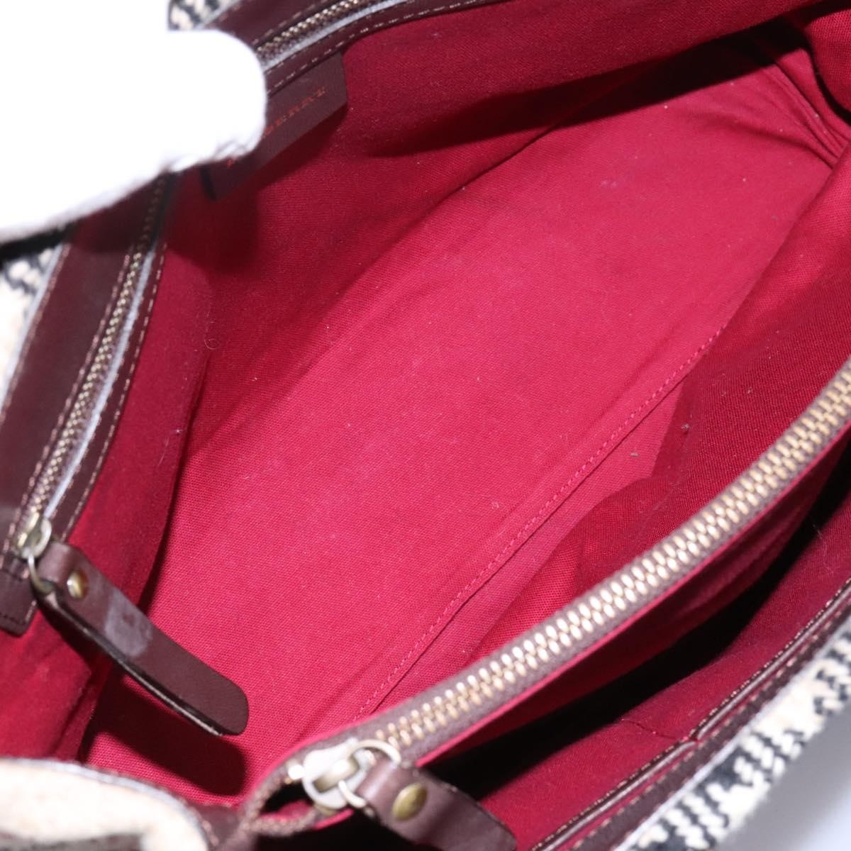 Burberry Nova Check Hand Bag Wool Beige - 10