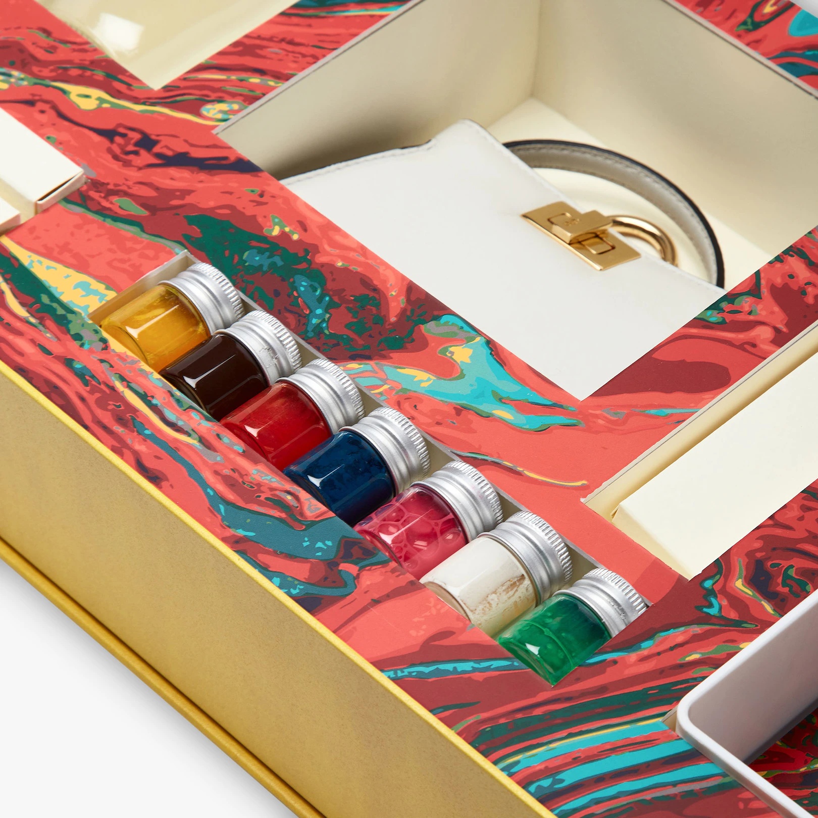 Leather charm with Fendi marbling kit 3