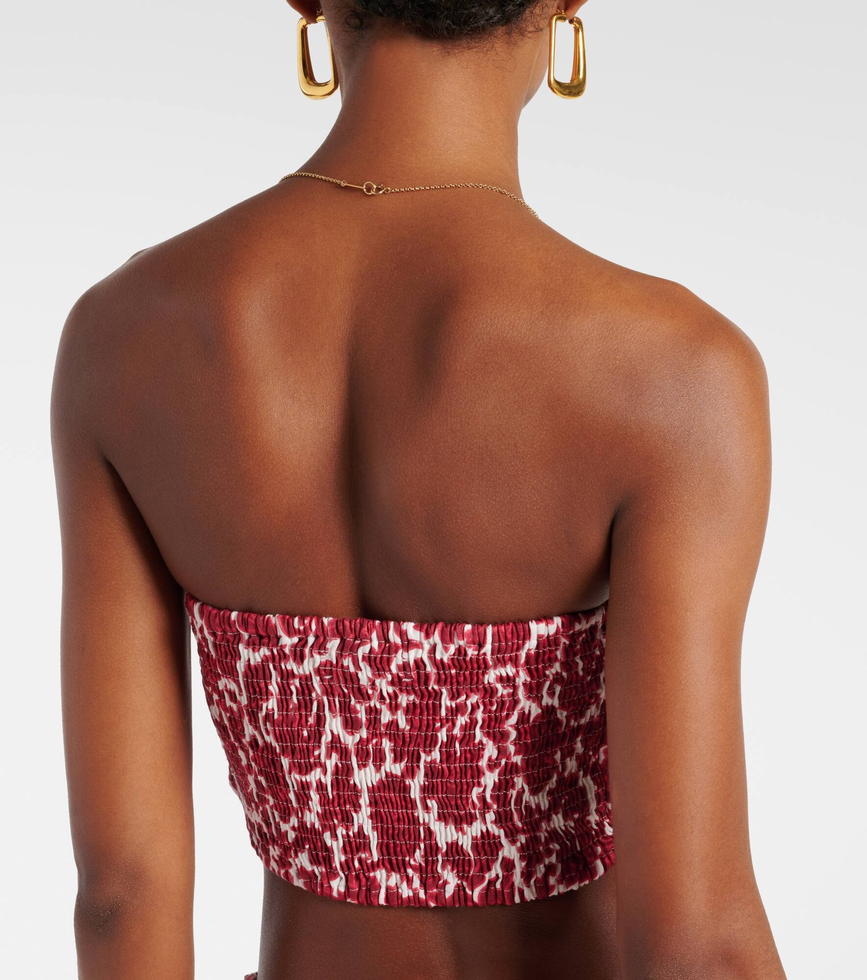 Antibes floral linen bandeau top - 5