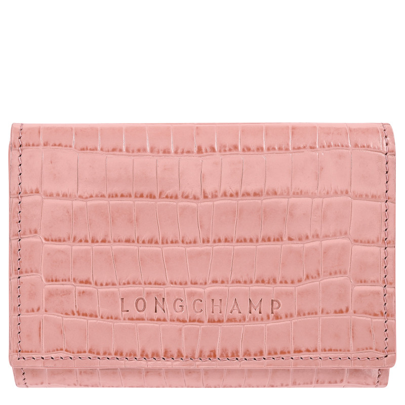 Longchamp Pocket Compact wallet Pink Tea - Leather 1