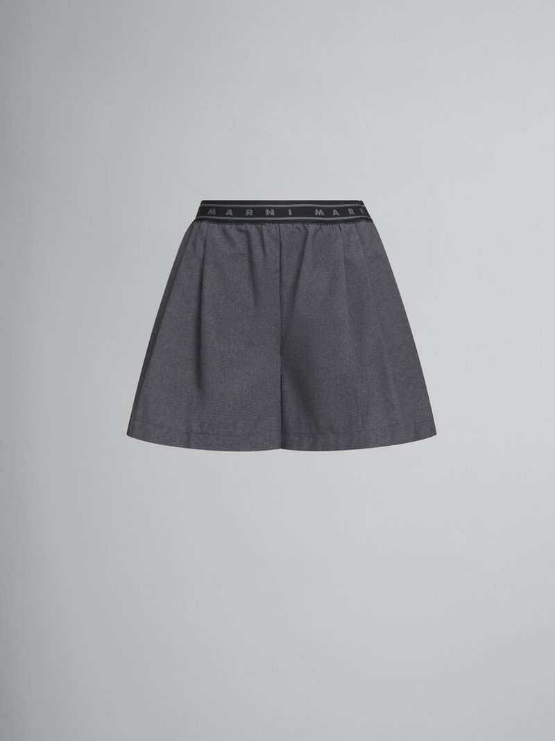 GREY WOOL SHORTS WITH MARNI SYMBOL 1