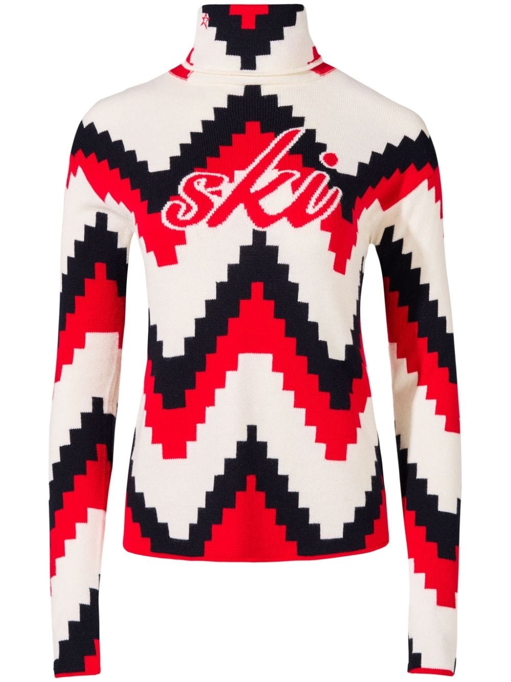 chevron roll-neck jumper - 1