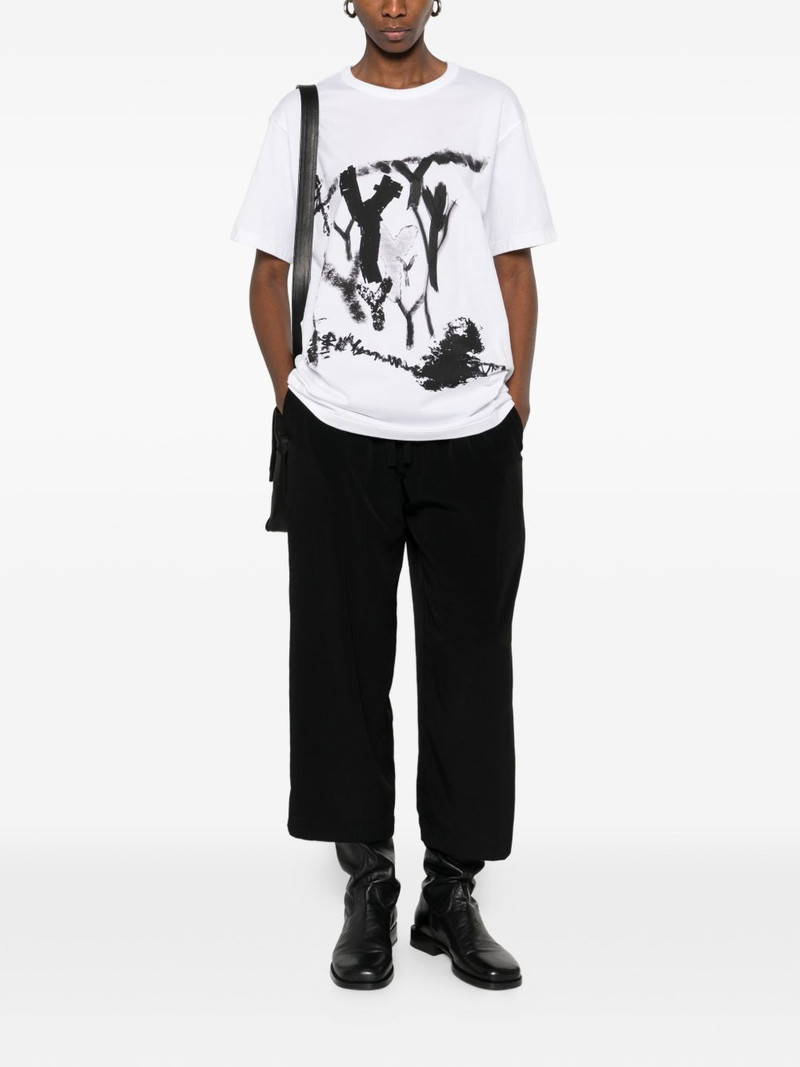Y's cotton print T-shirt outlook
