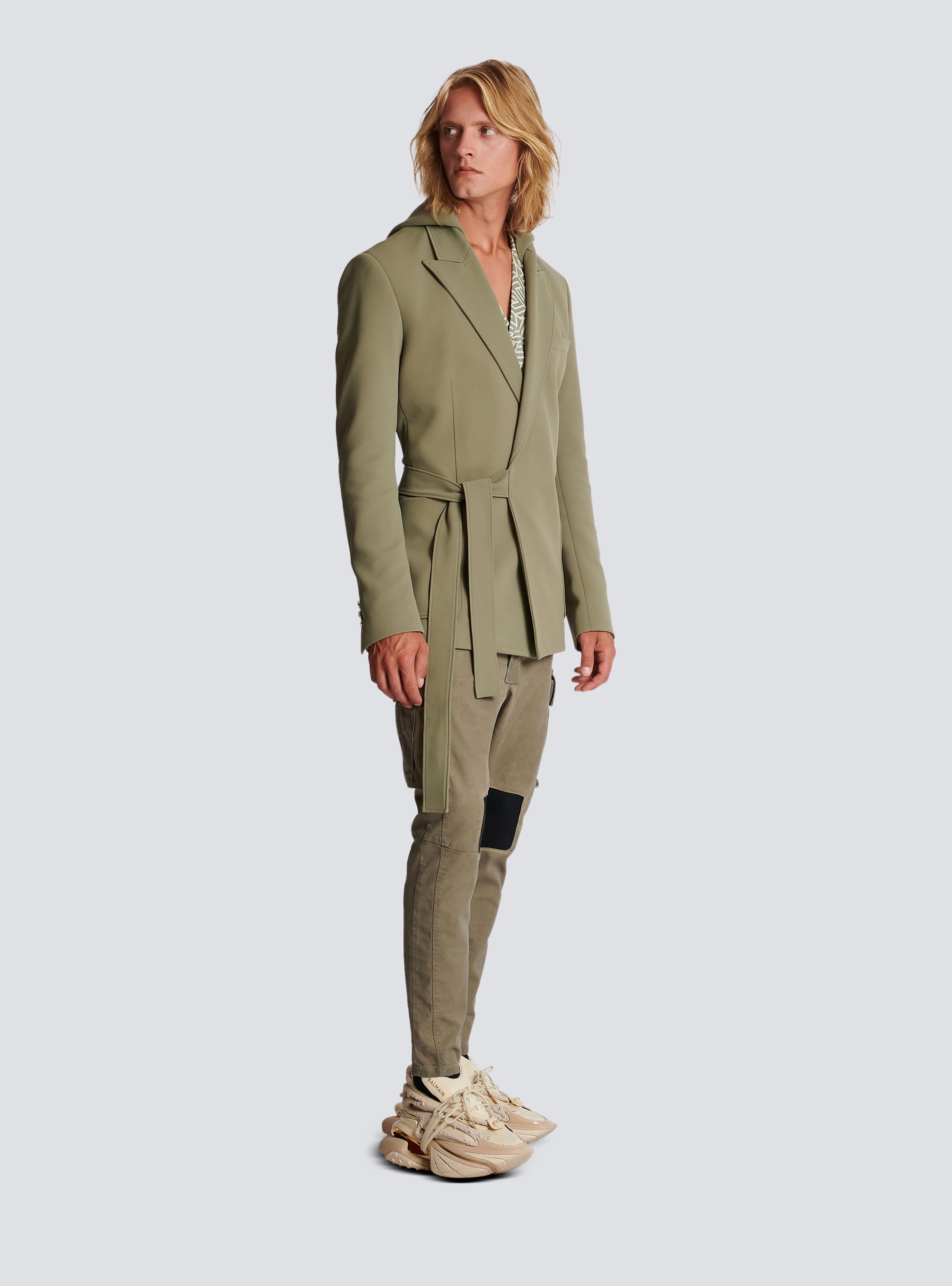 Asymmetrical cotton jacket with hood - 3