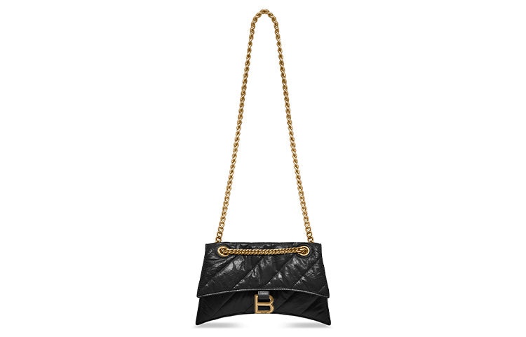 (WMNS) Balenciaga Crush Small Chain Bag Quilted 'Black' 716351210J11000 - 6