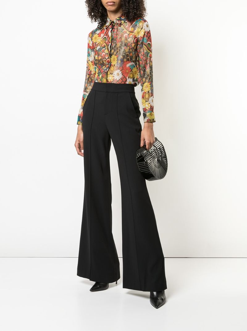 high-rise flared trousers - 2