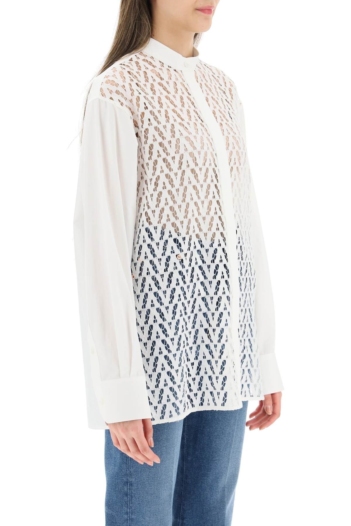 OVERSIZED SHIRT V OPTICAL LACE - 3