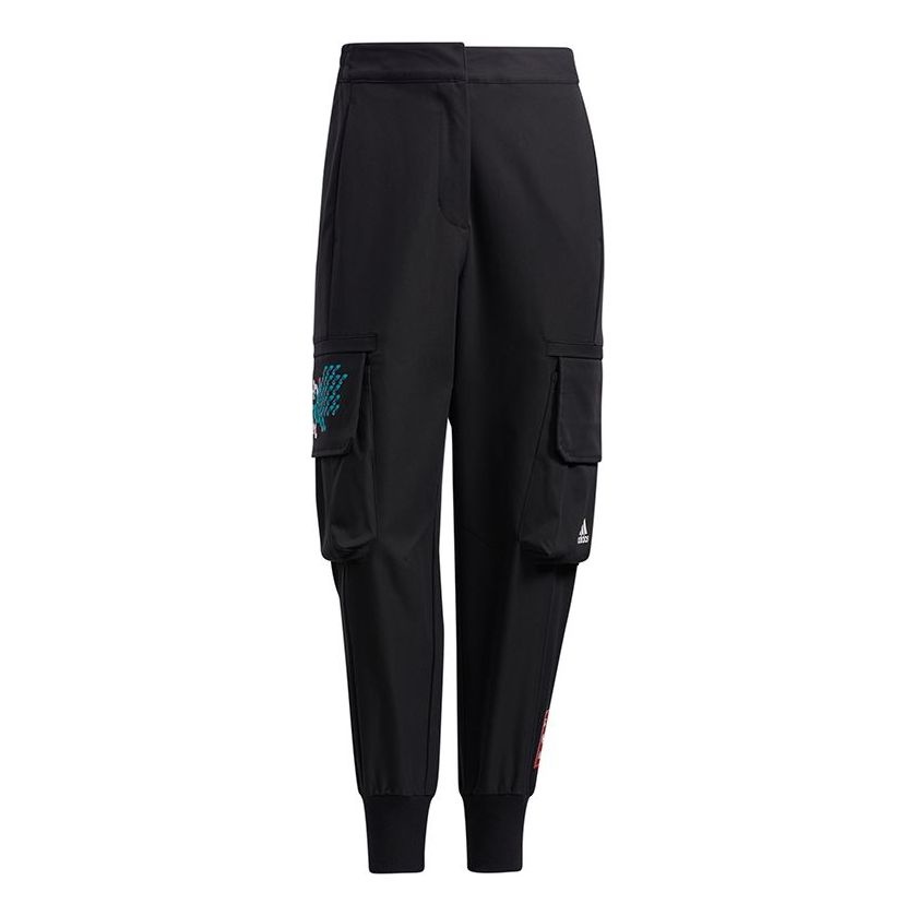 (WMNS) adidas Cny Pt Wv Big Pocket Logo Woven Bundle Feet Sports Pants/Trousers/Joggers Black GQ8840 - 1