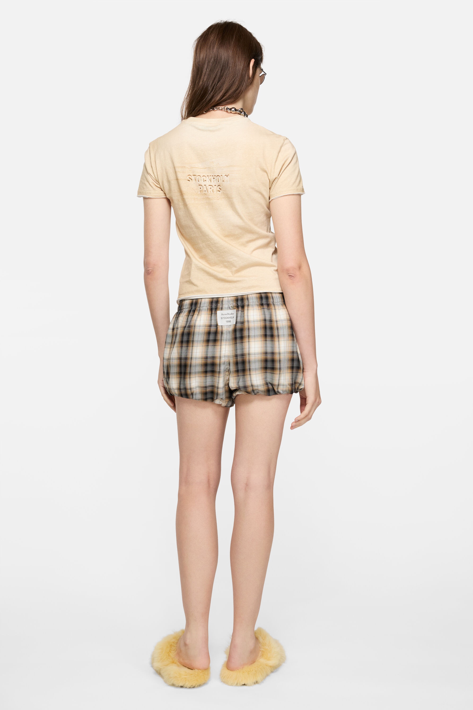 Check shorts - Beige/black - 3