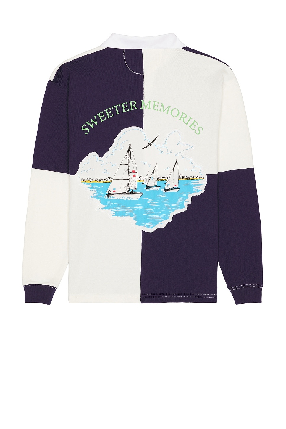 Grandfather Polo in Navy White - 2