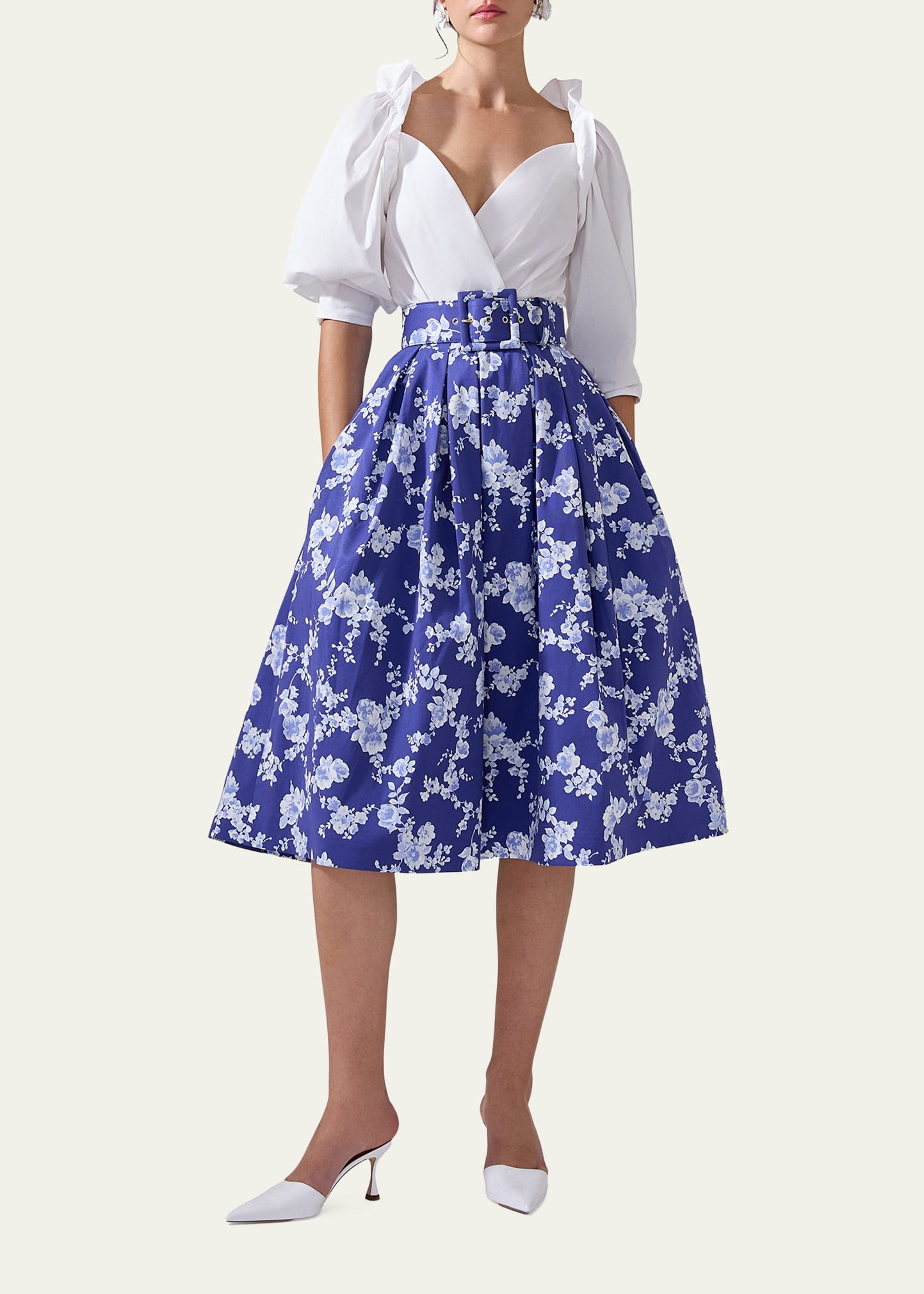 Floral Full Midi Skirt - 2