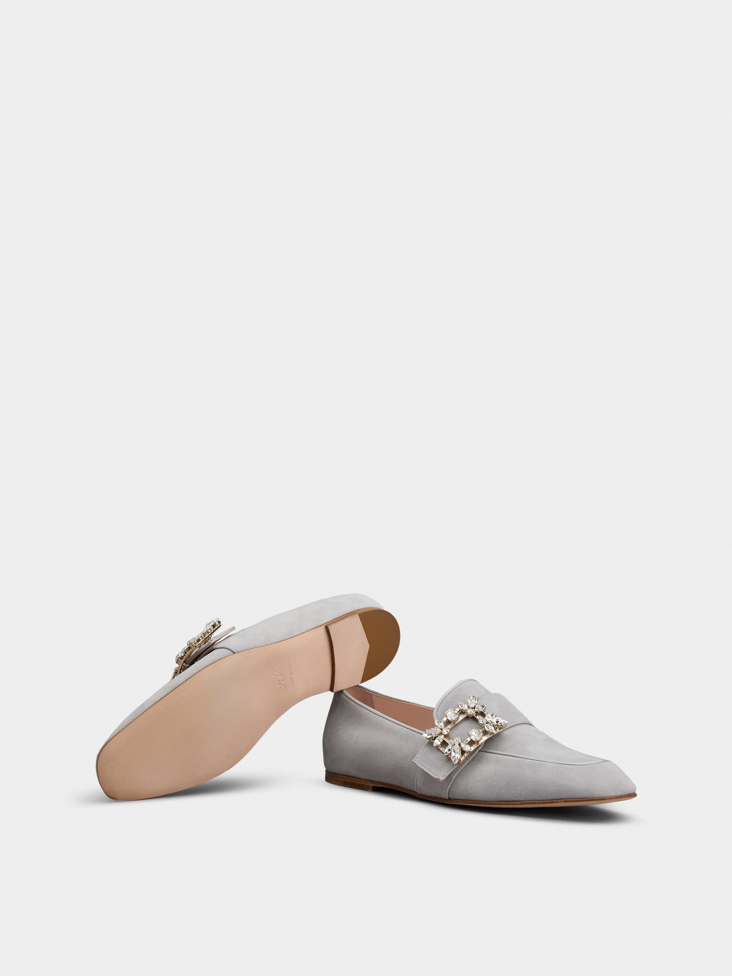 Mini Broche Vivier Buckle Loafers in Suede - 6