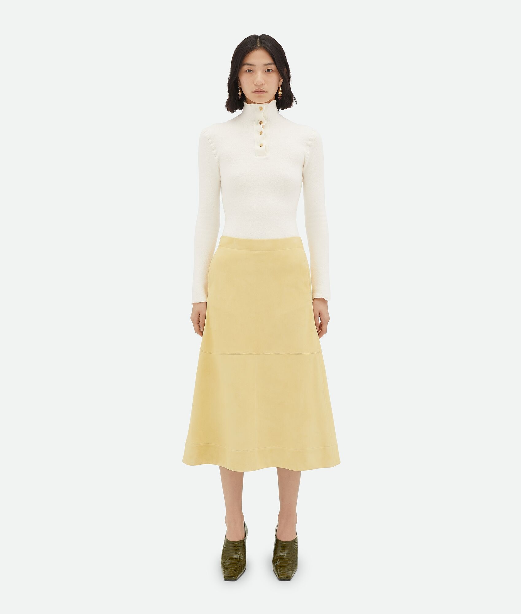 Bottega Veneta Suede Leather Skirt | REVERSIBLE