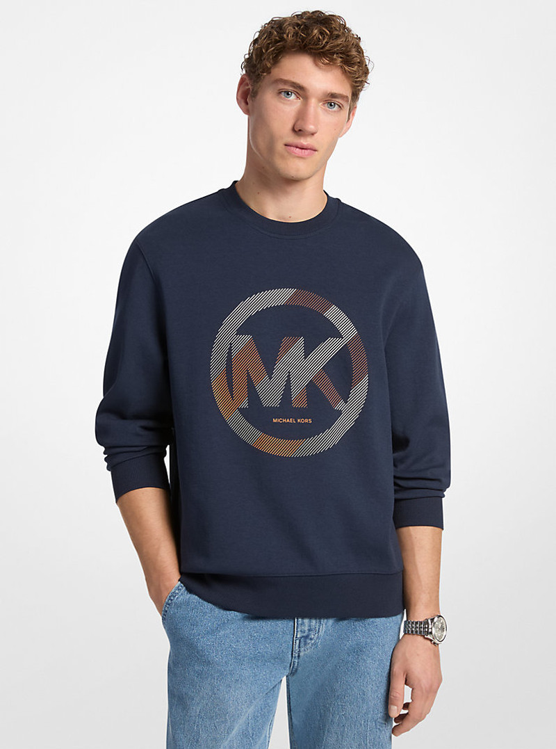 Graphic Logo Cotton Blend Crewneck Sweatshirt 1