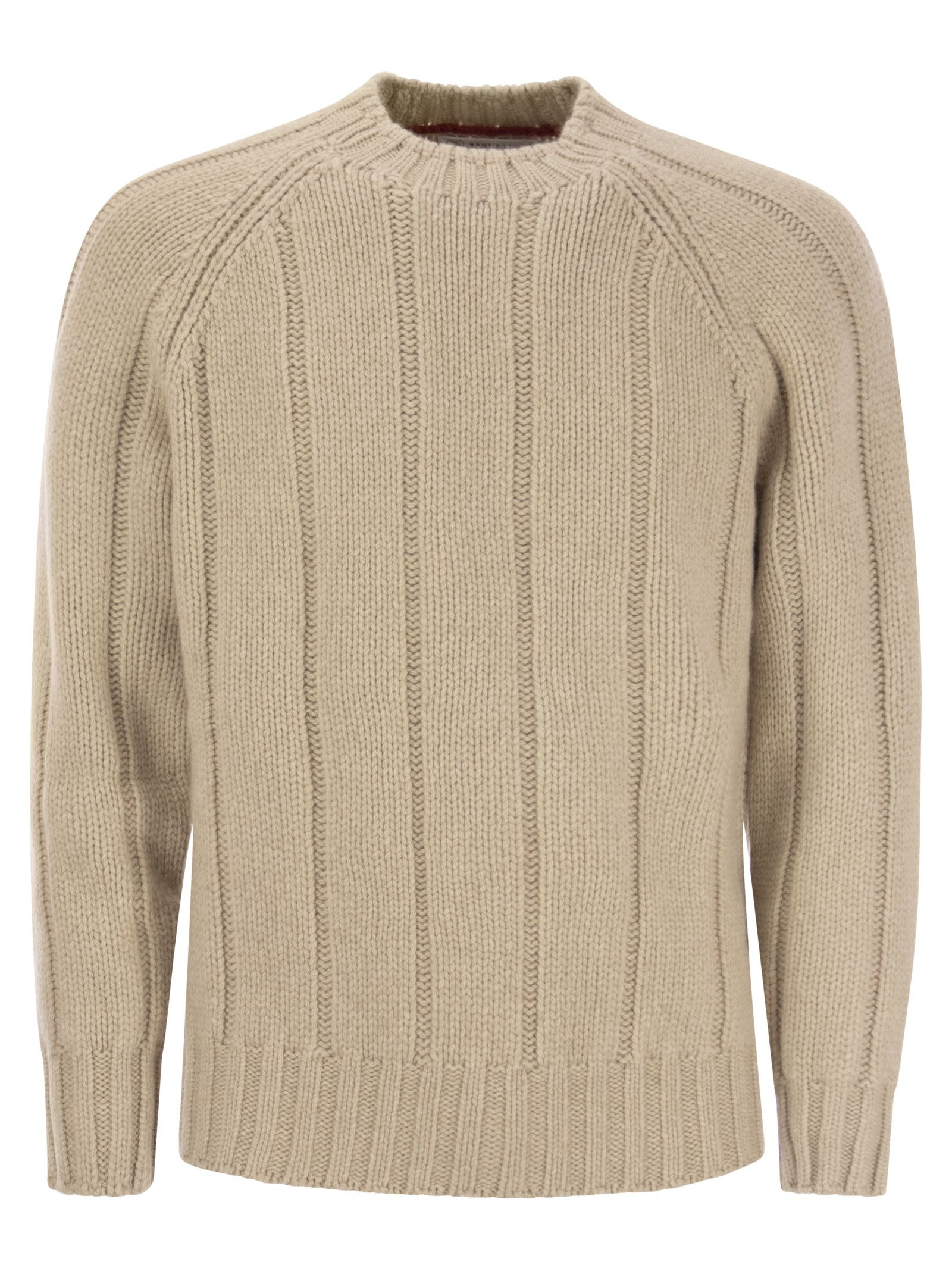 Brunello Cucinelli Men Flat-Ribbed Cashmere Sweater - 1