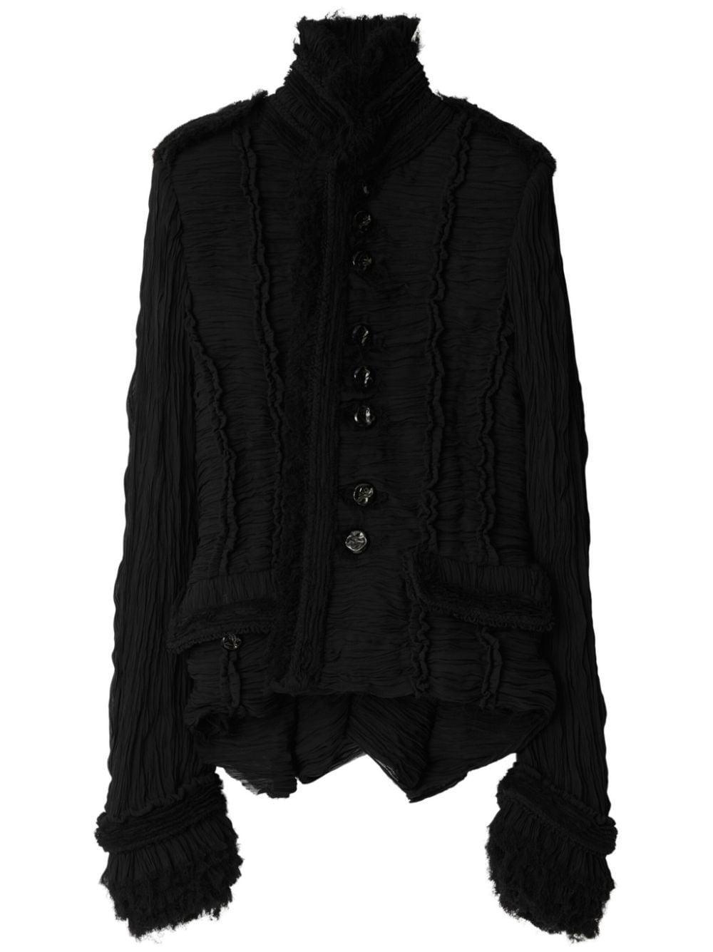 pleated silk jacket - 1