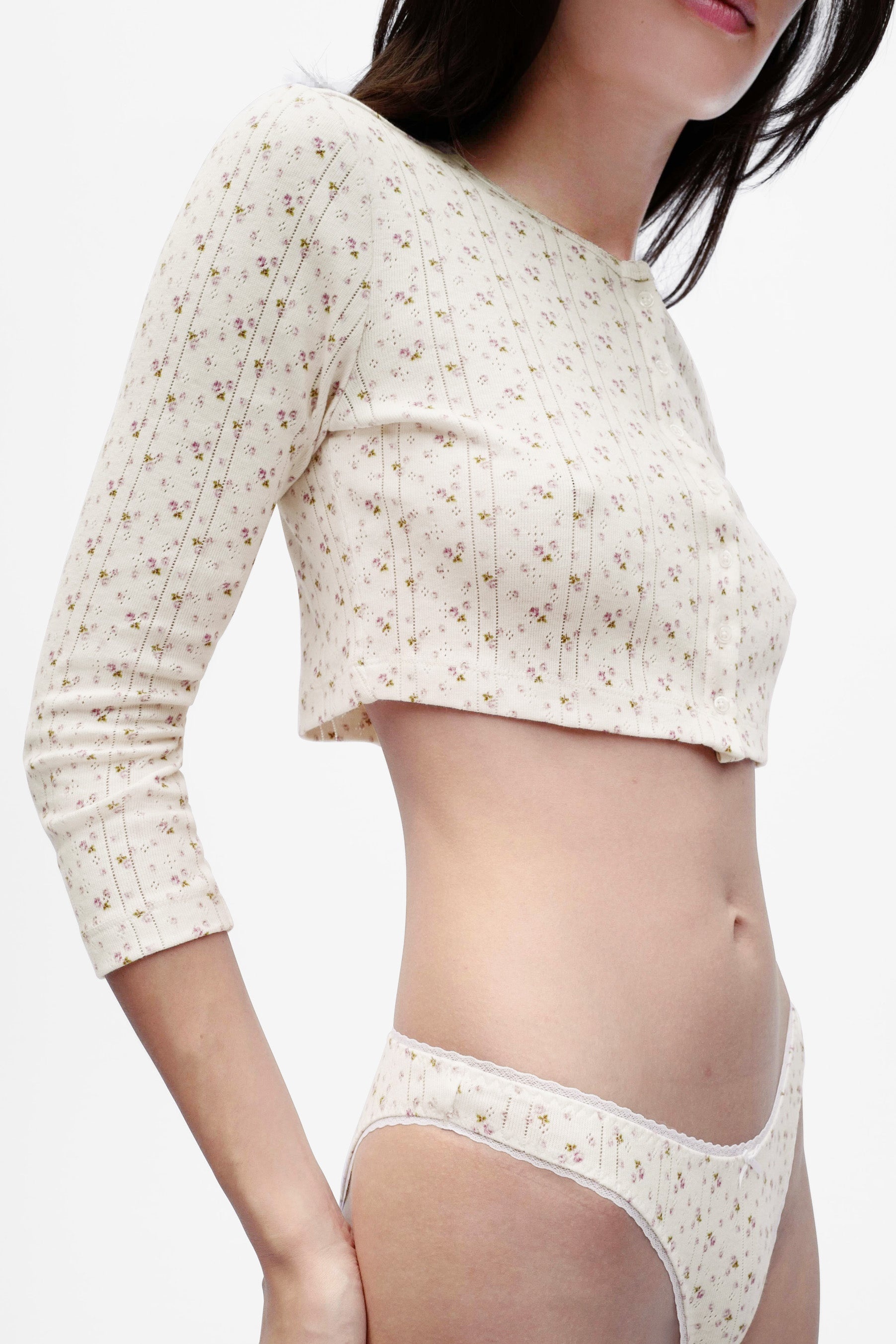 The Crop Cardi English Rose - 4