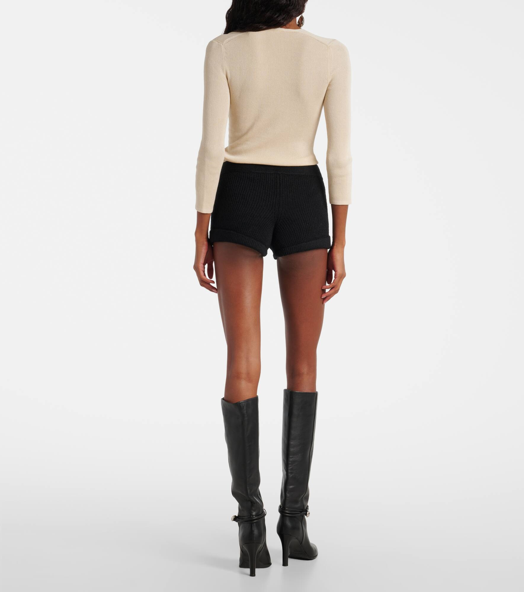 Diha knitted wool-blend shorts - 3