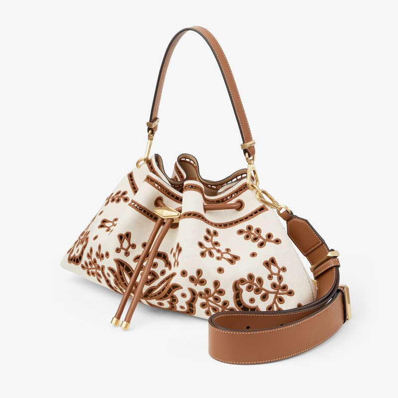 JIMMY CHOO Cinch M
Canvas Shoulder Bag With Sangallo Embroidery outlook