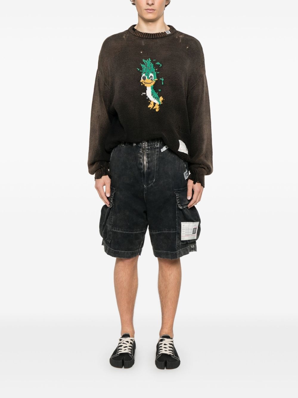 denim cargo shorts - 2