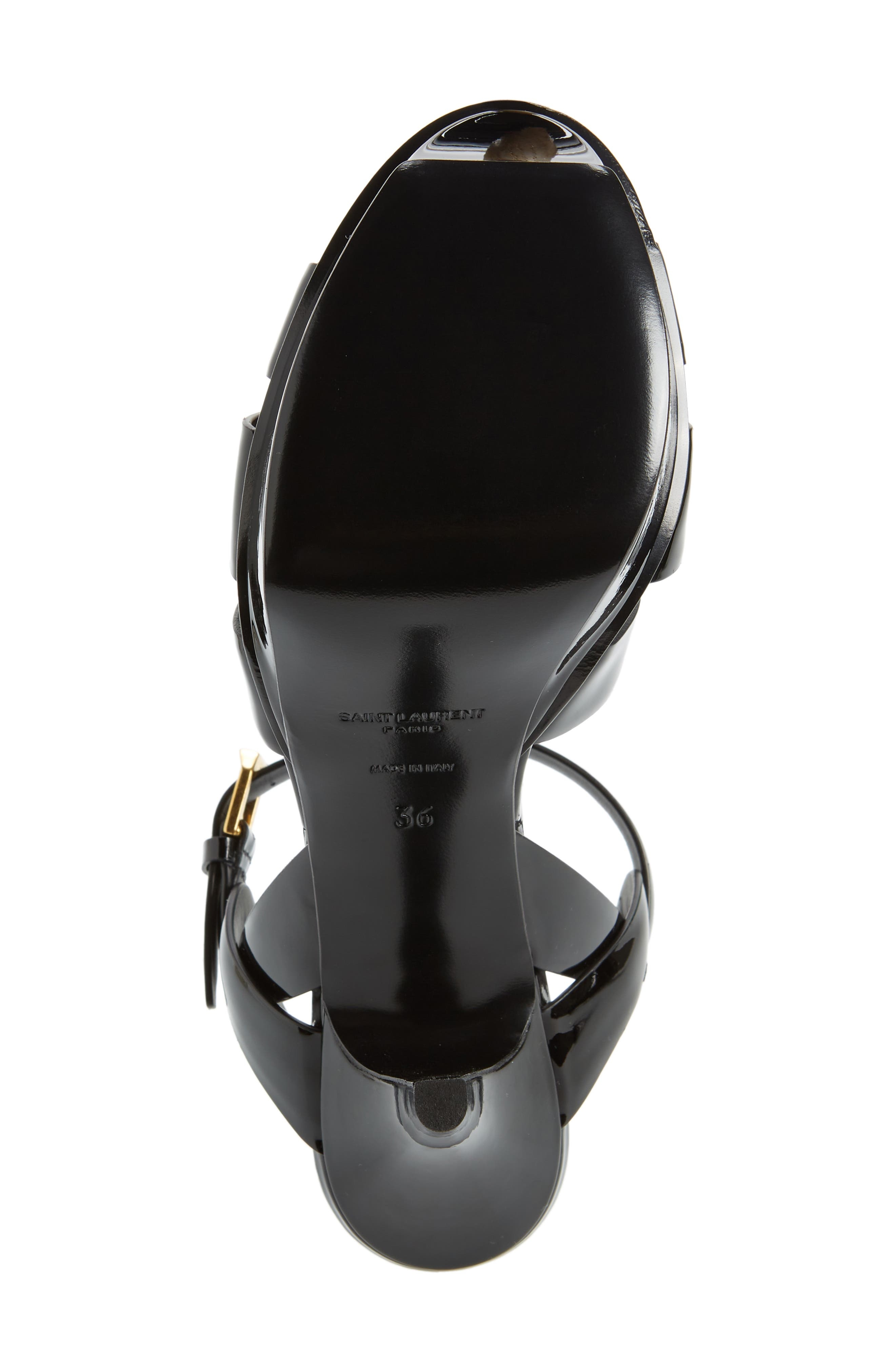 Saint Laurent Tribute T-Strap Platform Sandal in 1000 Nero at Nordstrom - 6