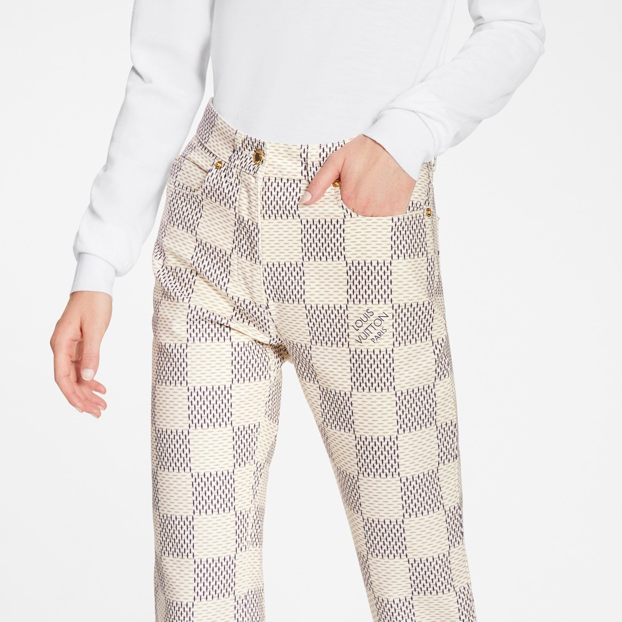 Damier Azur Mid-Rise Jeans - 3