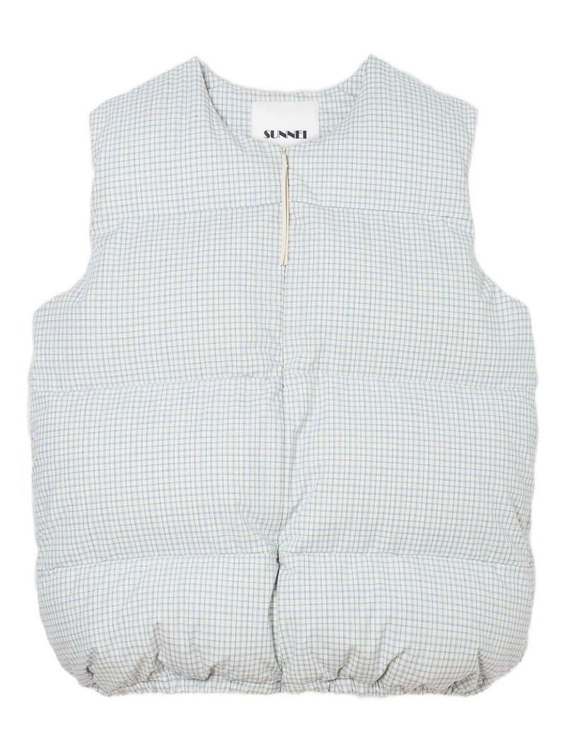 checked puffy gilet 1