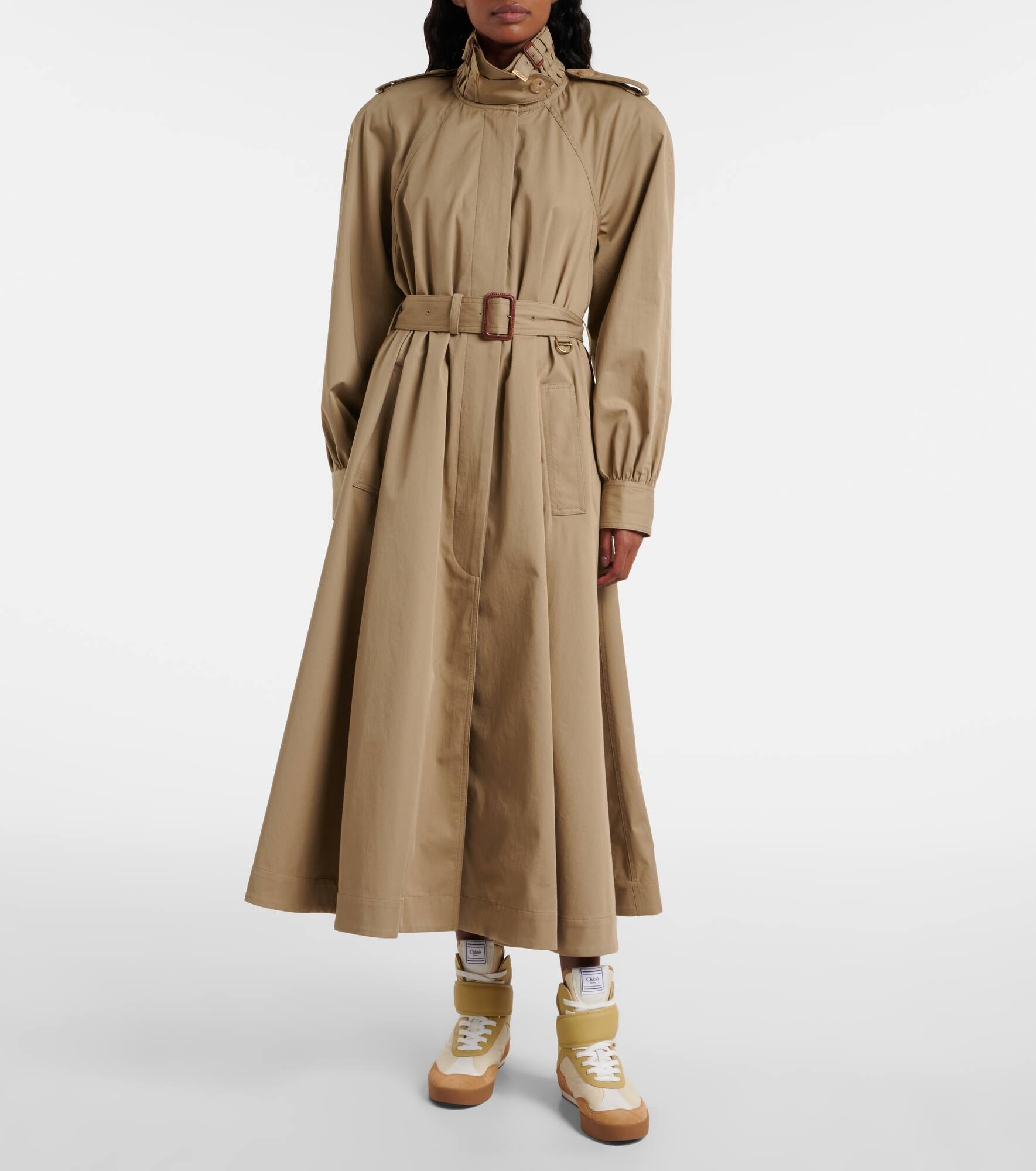 Cotton gabardine trench coat - 7