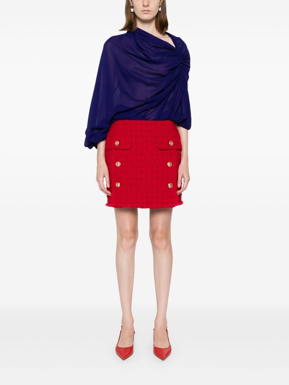 VERSACE Heritage tweed mini skirt | REVERSIBLE