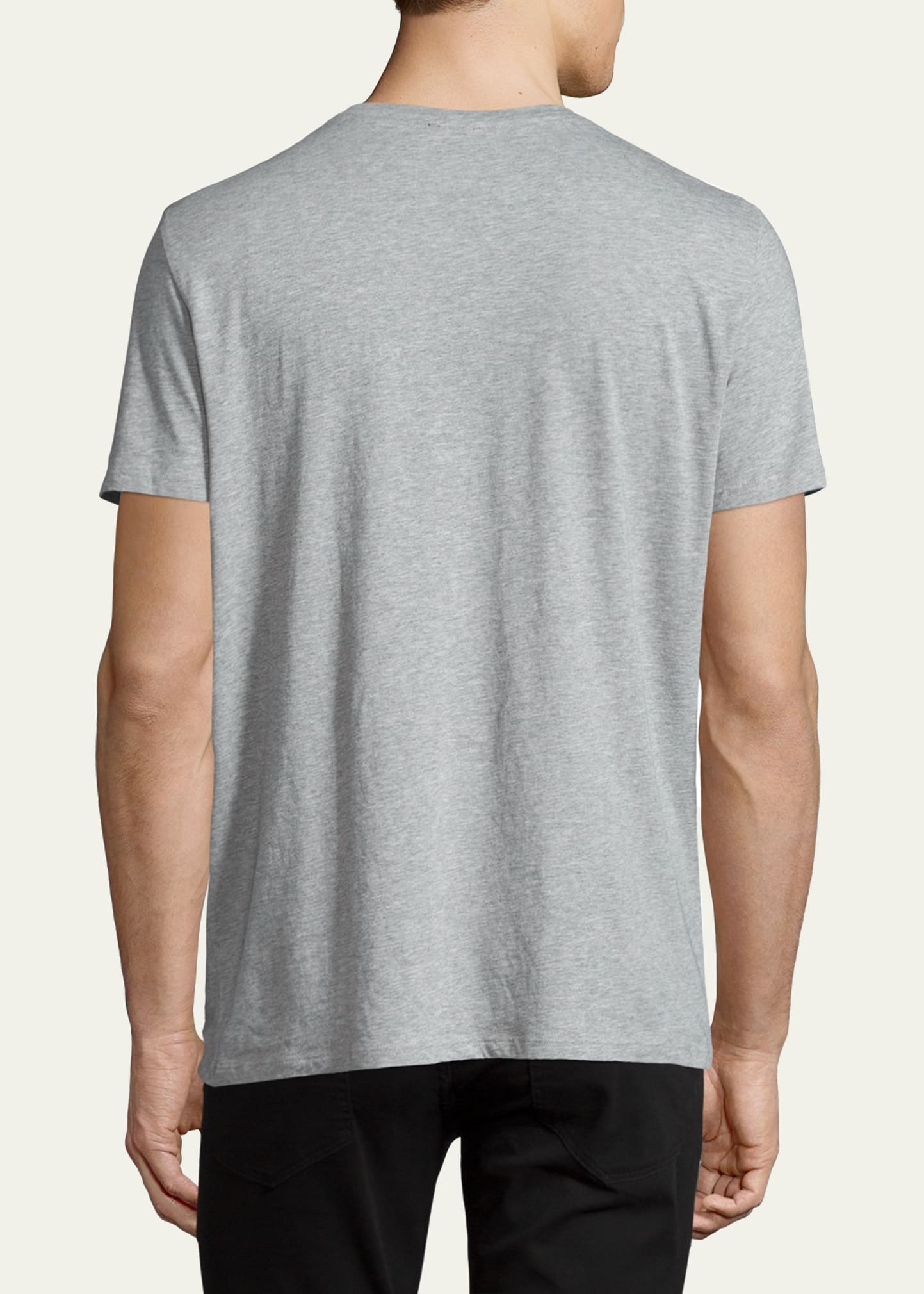Short-Sleeve V-Neck Jersey T-Shirt, Gray - 3