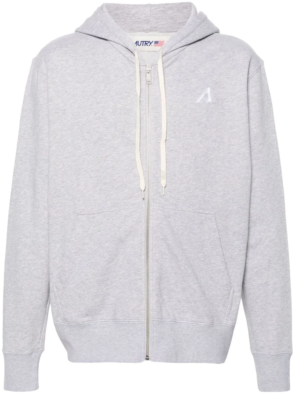 logo-embroidered zip-up hoodie - 1