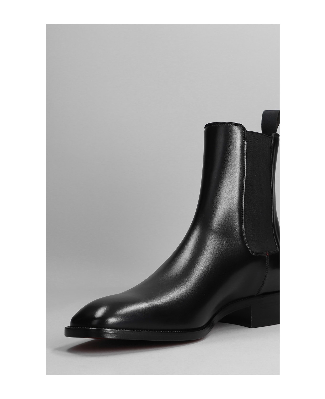 Samson Flat Ankle Boots In Black Leather - 5