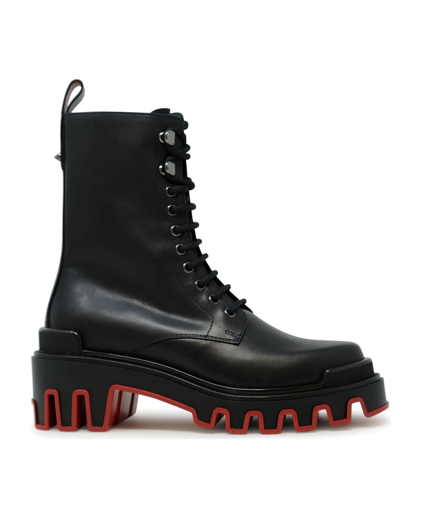 Christian Louboutin Black Calf Leather Dune Trott Alta Flat Low Boots - 1
