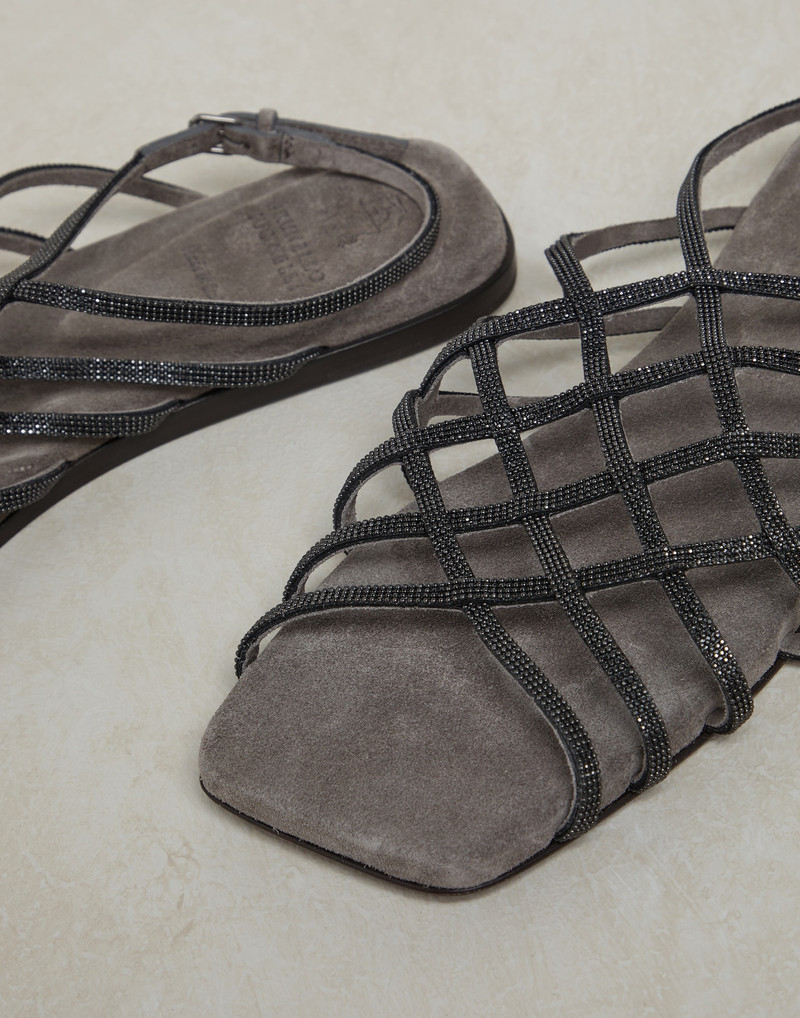 Precious Net sandals in suede 4