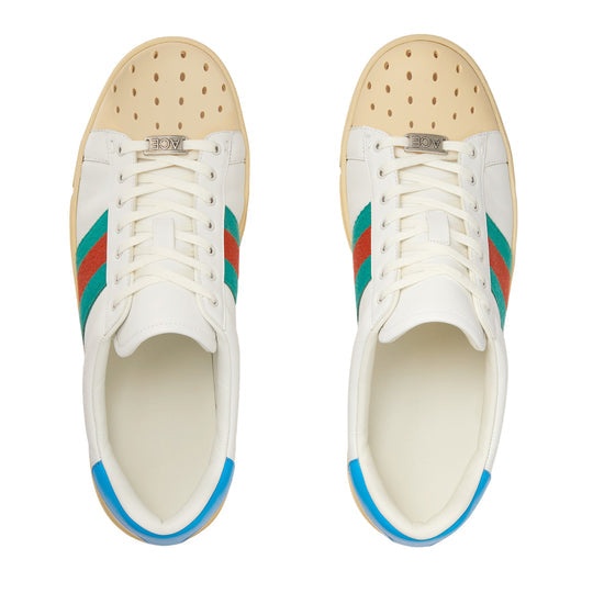 Gucci Ace Web Leather Sneakers - 2