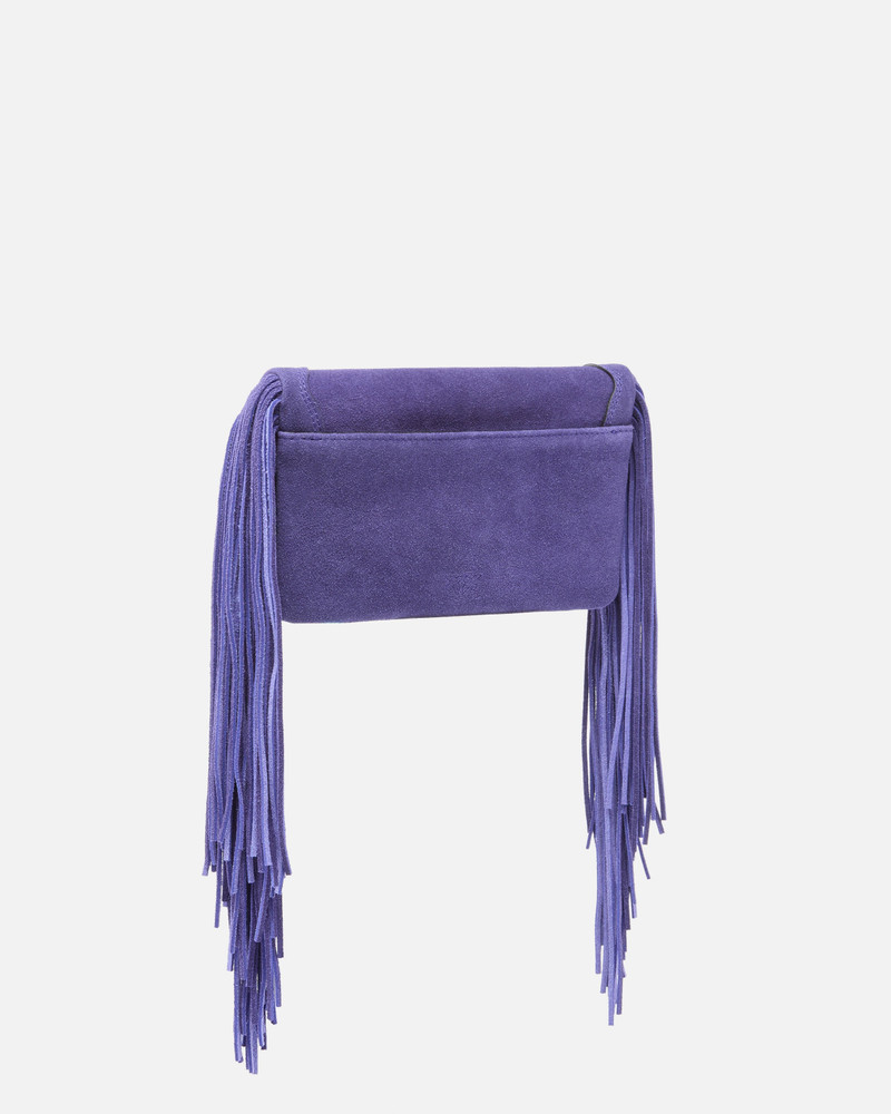 PINKO LOVE BAG CLICK SOFT HORIZONTAL MINI CROSSBODY CLUTCH IN SUEDE WITH FRINGING outlook