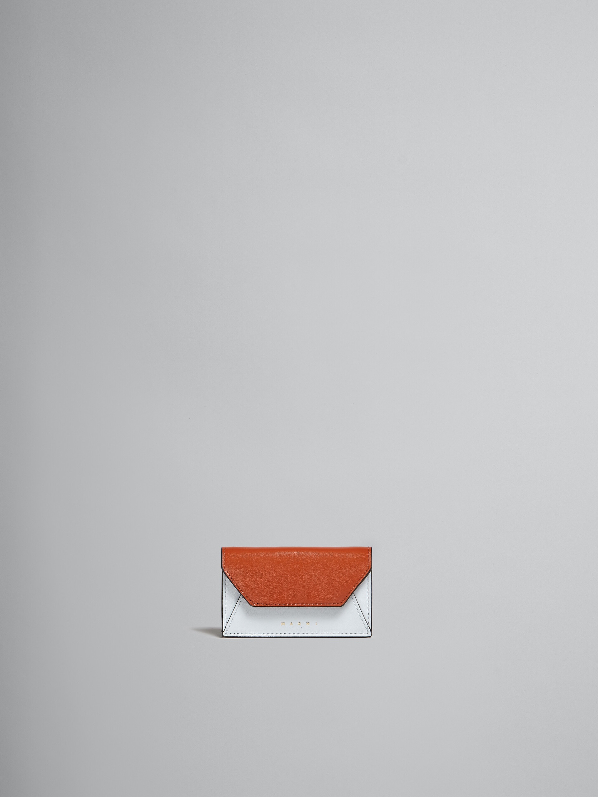 CARD CASE IN BROWN AND WHITE LEATHER - 1