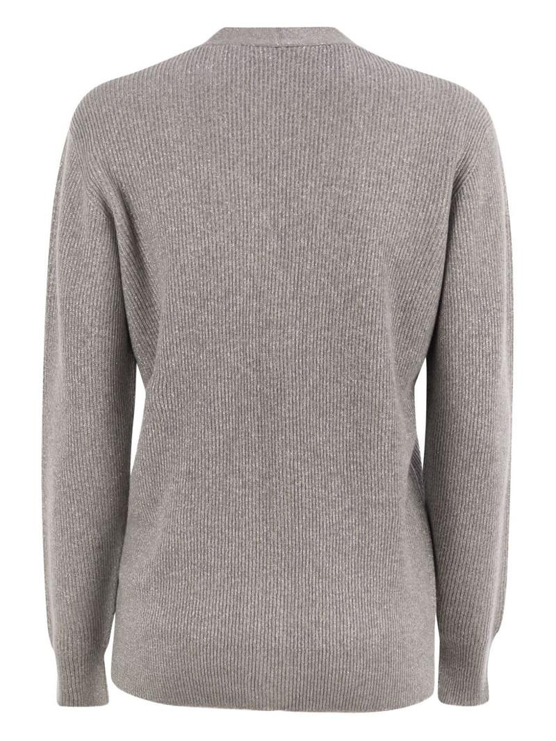 ribbed V-neck cardigan 3