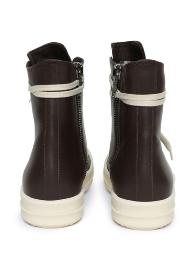 Rick Owens round-toe leather sneakers outlook