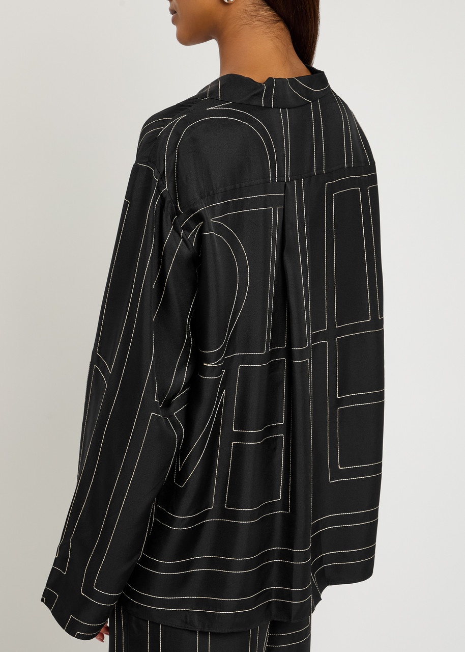 Toteme Logo-embroidered Silk-satin Shirt - 3