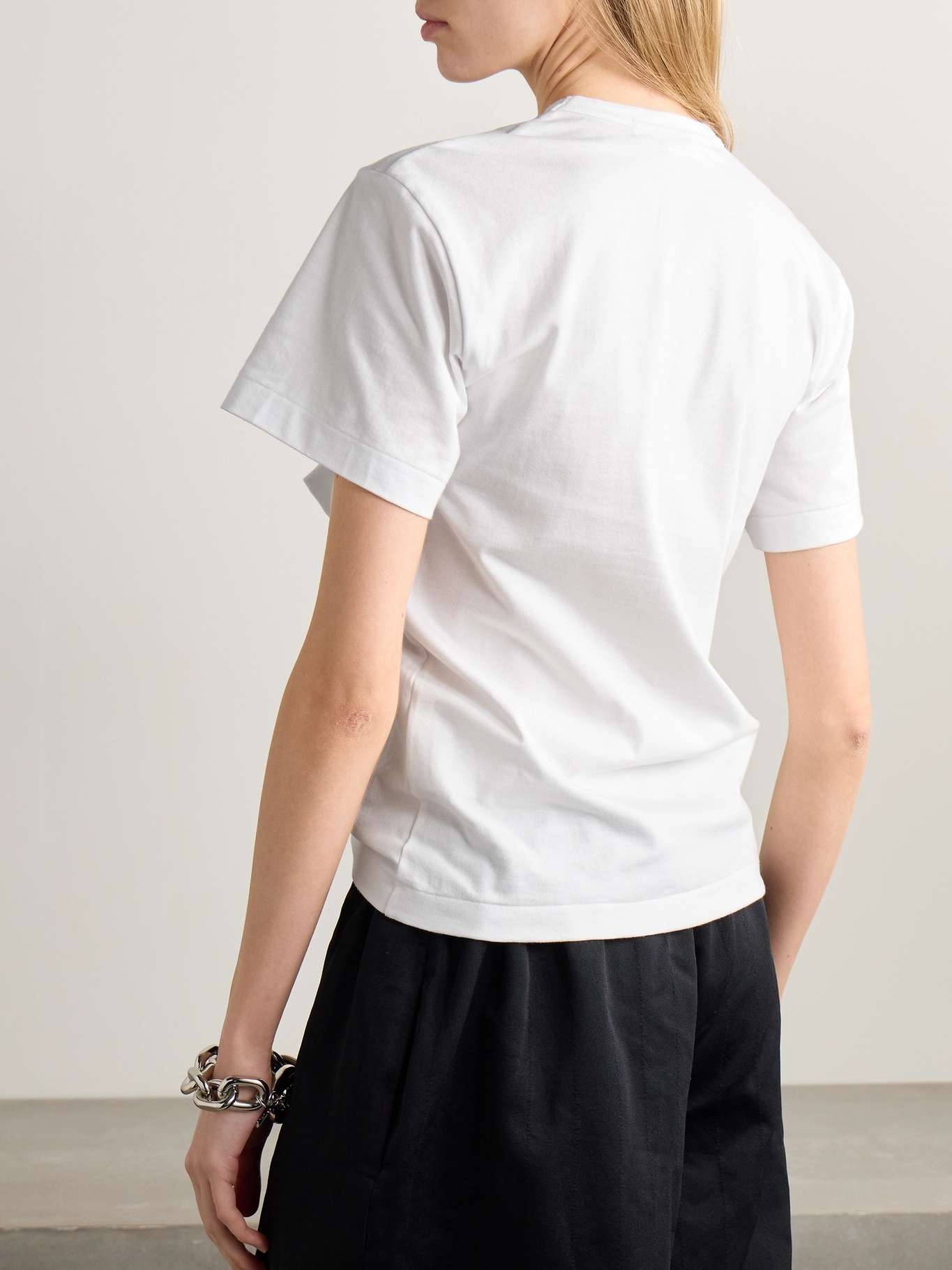 Bow-detailed cotton-jersey T-shirt - 3