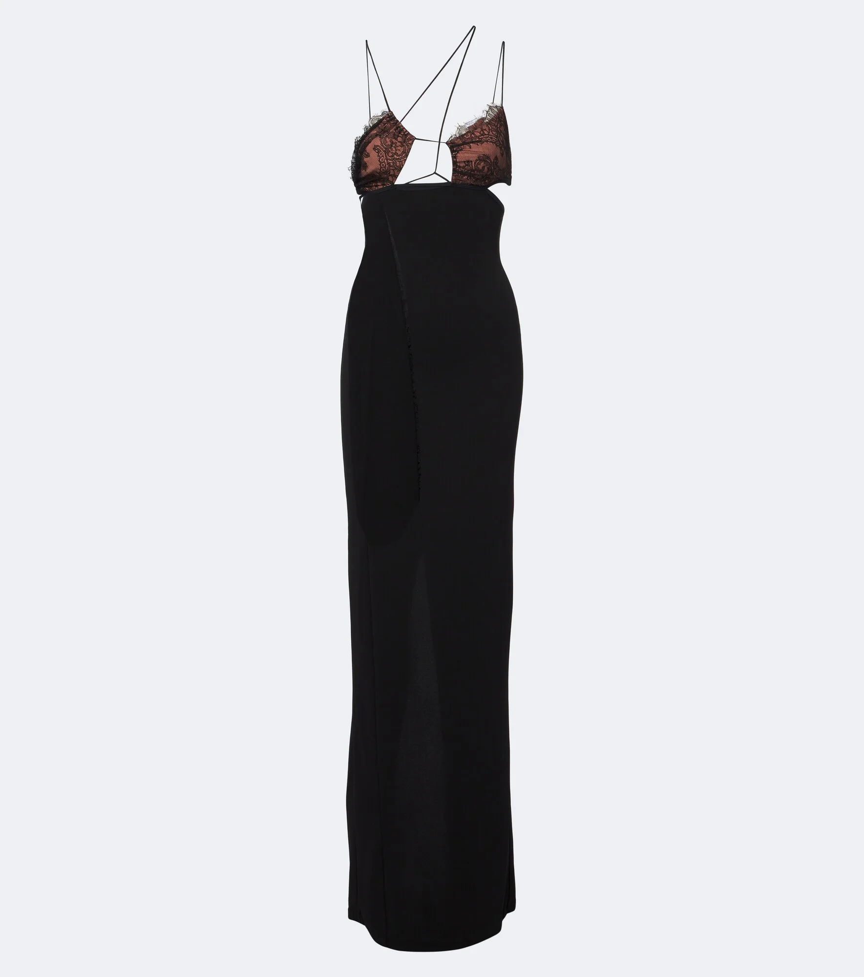 Cutout lace-trimmed maxi dress - 1