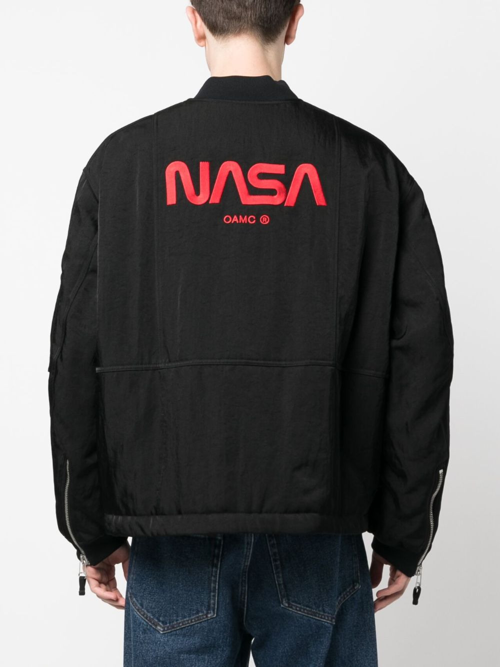 logo-patch cotton bomber jacket - 4