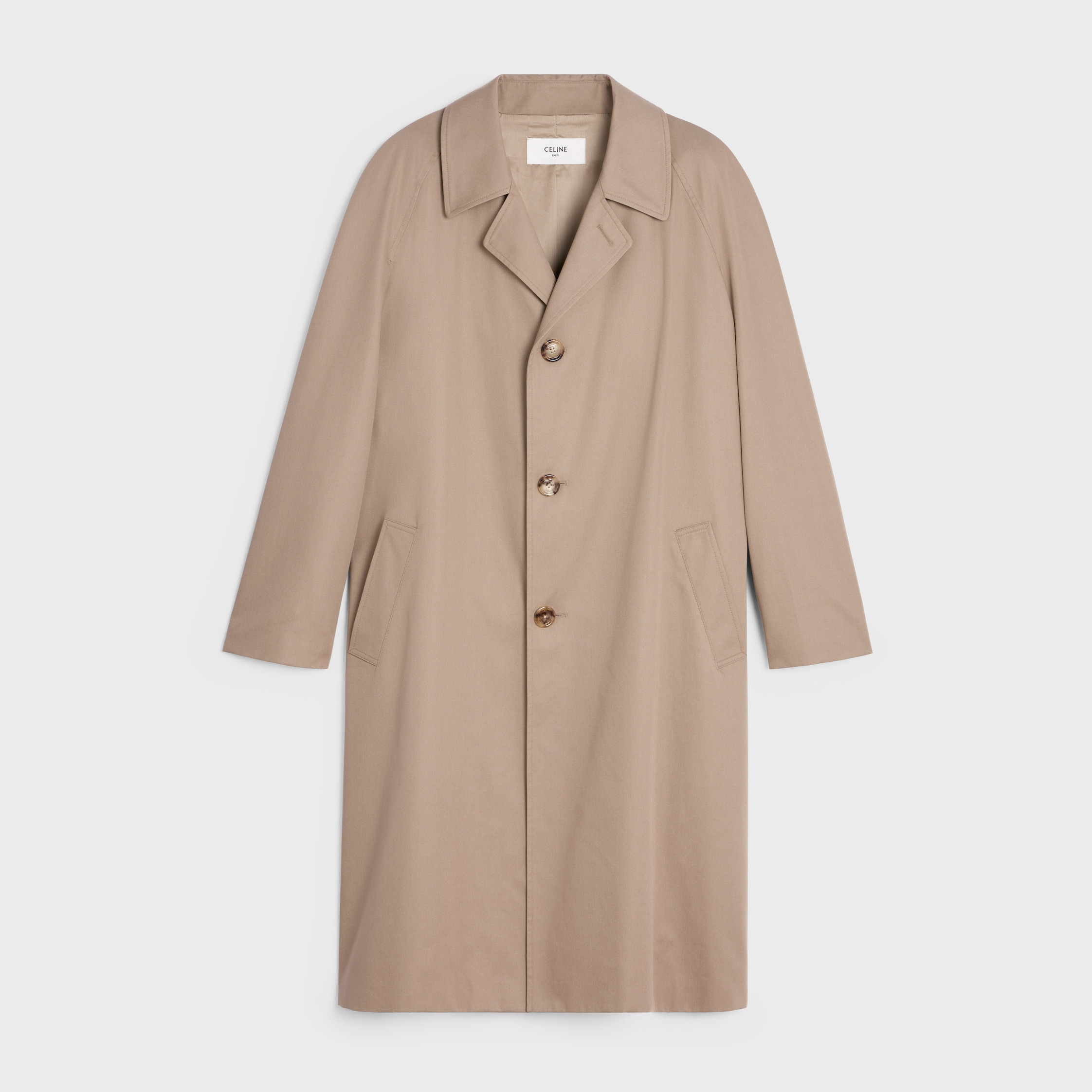 oversized mac coat in technical cotton - 1