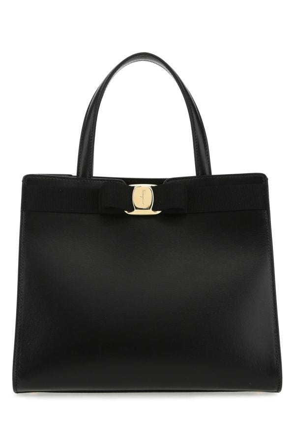 Black leather handbag - 1