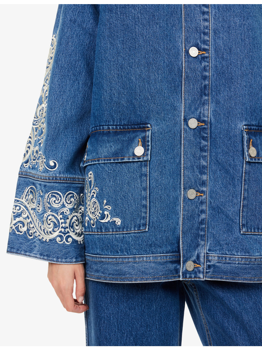 Jacones Embroidered Denim Jacket - 5