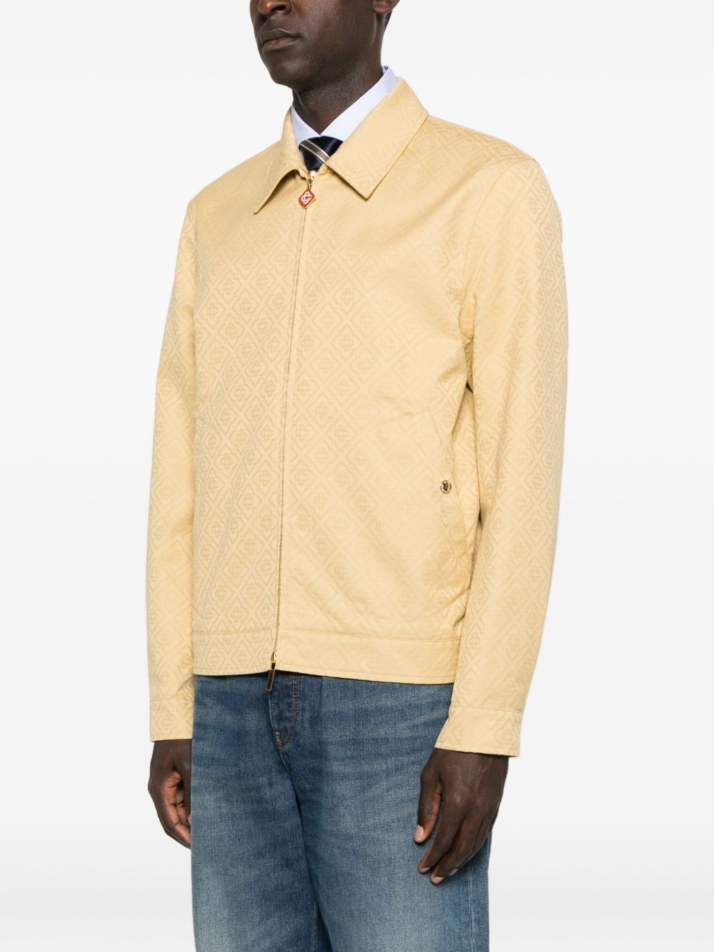 logo-motif zip-front jacket - 3
