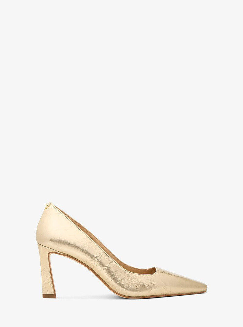 Darrah Crackled Metallic Leather Pump 1
